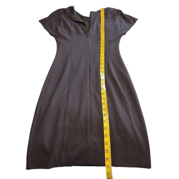 Piazza Sempione Italian Luxury Womens Sheath Dress Brown Stretch Career Timeless - Picture 11 of 11